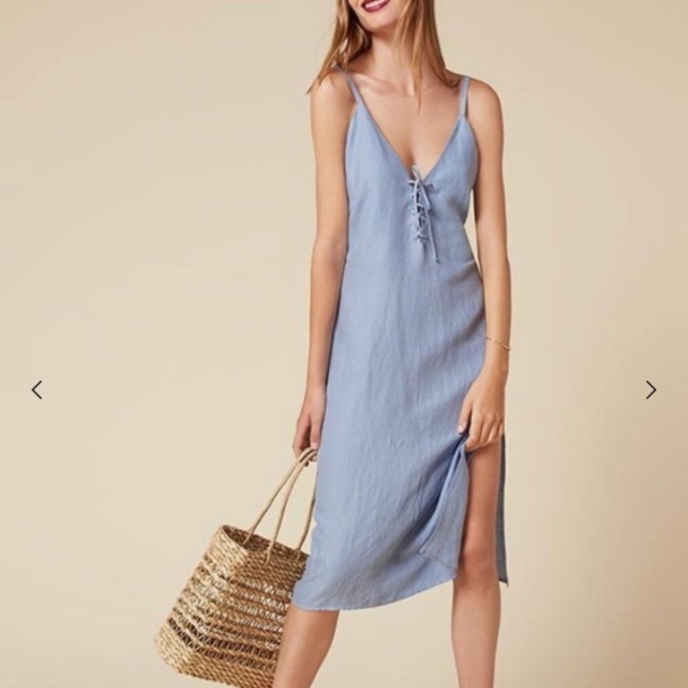 Reformation Carmen dress NWT baby blue M